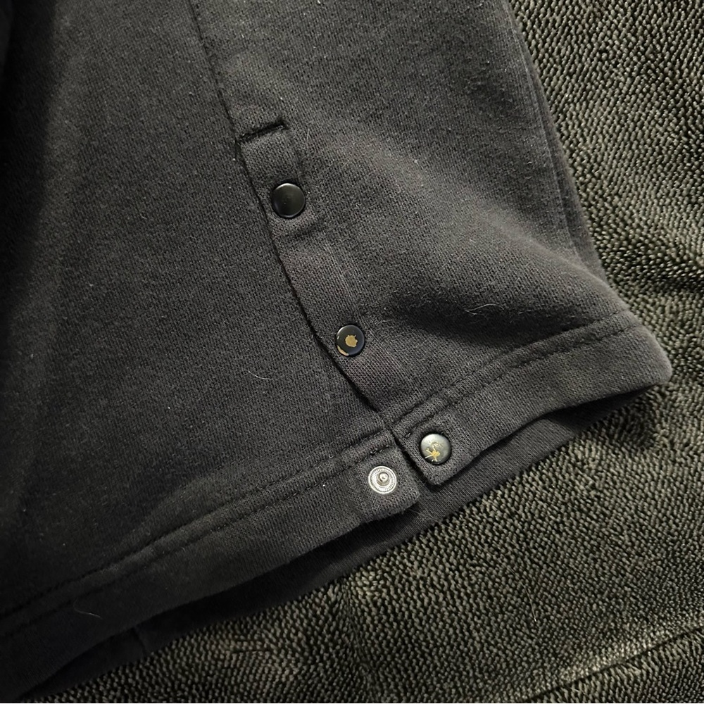 Adidas Black Logo Sweatpants w/ Snap Button Bottoms - Picture 3 of 6